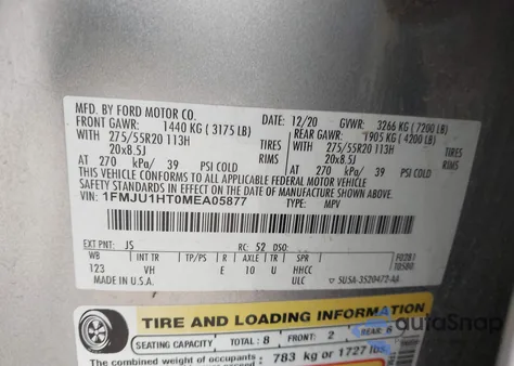 2021 Ford Expedition Xlt z USA, uszkodzony, nr VIN 1FMJU1HT0MEA05877